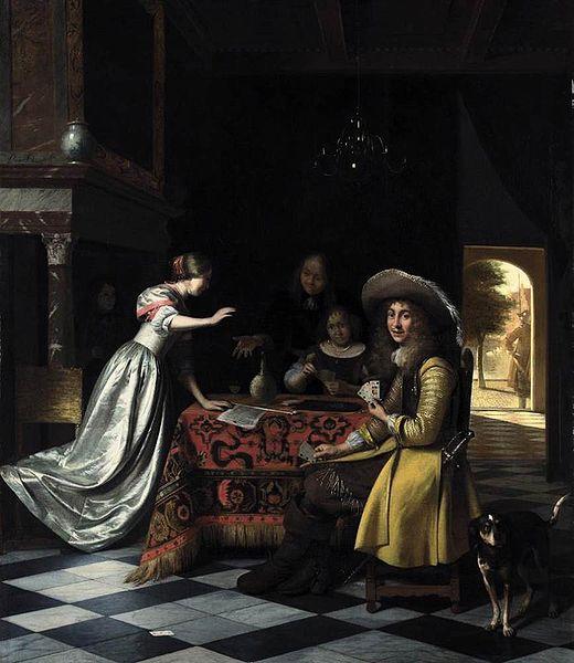 Pieter de Hooch Card Players at a Table oil painting picture
